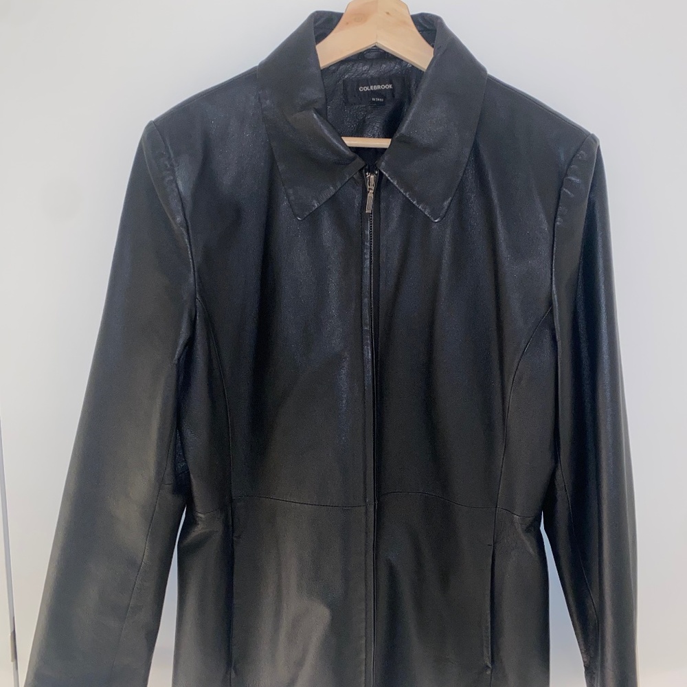 Vintage Black Leather Colebrook Jacket